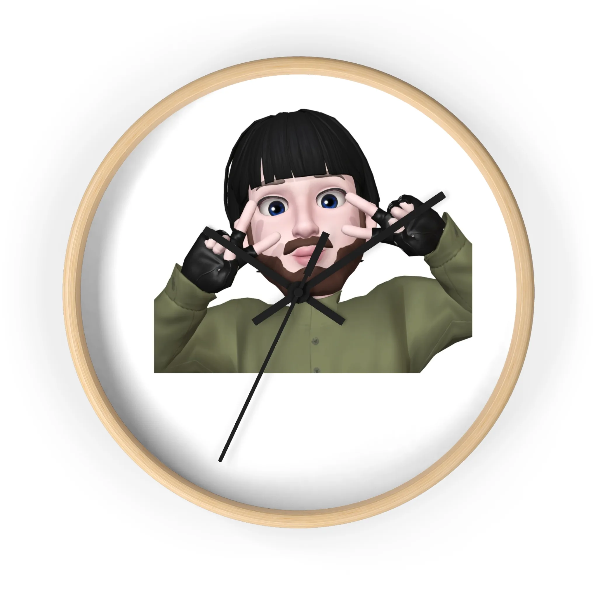 17955913196931205051_2048.jpeg Wall Clock — Cute Playful Memoji Face Decorative Clock for Kids’ Room & Dorm - Image 1