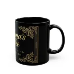 Quadrina's Koffee — Midnight Gold Mug (11oz, Black) - Image 2