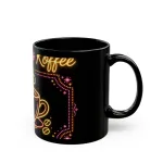 Quadrina's Koffee — Neon Sign Mug (11oz, Black) - Image 2