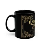 Quadrina's Koffee — Midnight Gold Mug (11oz, Black) - Image 3